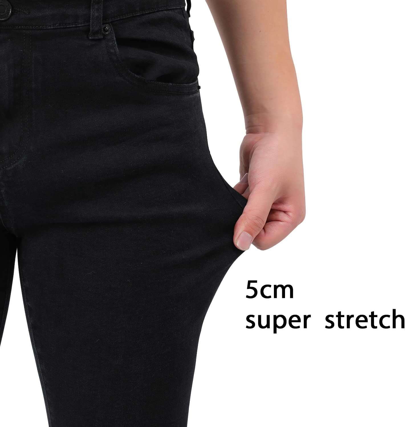 Men's Black Jeans Slim Fit Skinny Denim Stretch Tapered Jean Pants