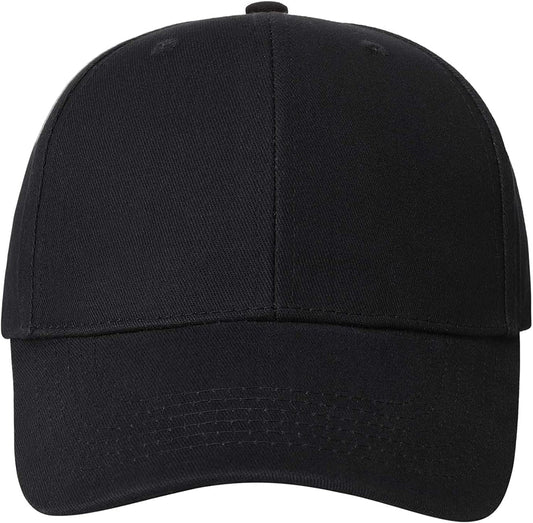 Classic 100% Cotton Structured Baseball Hats Adjustable for Men Women Basic Plain Blank Workout Ball Caps