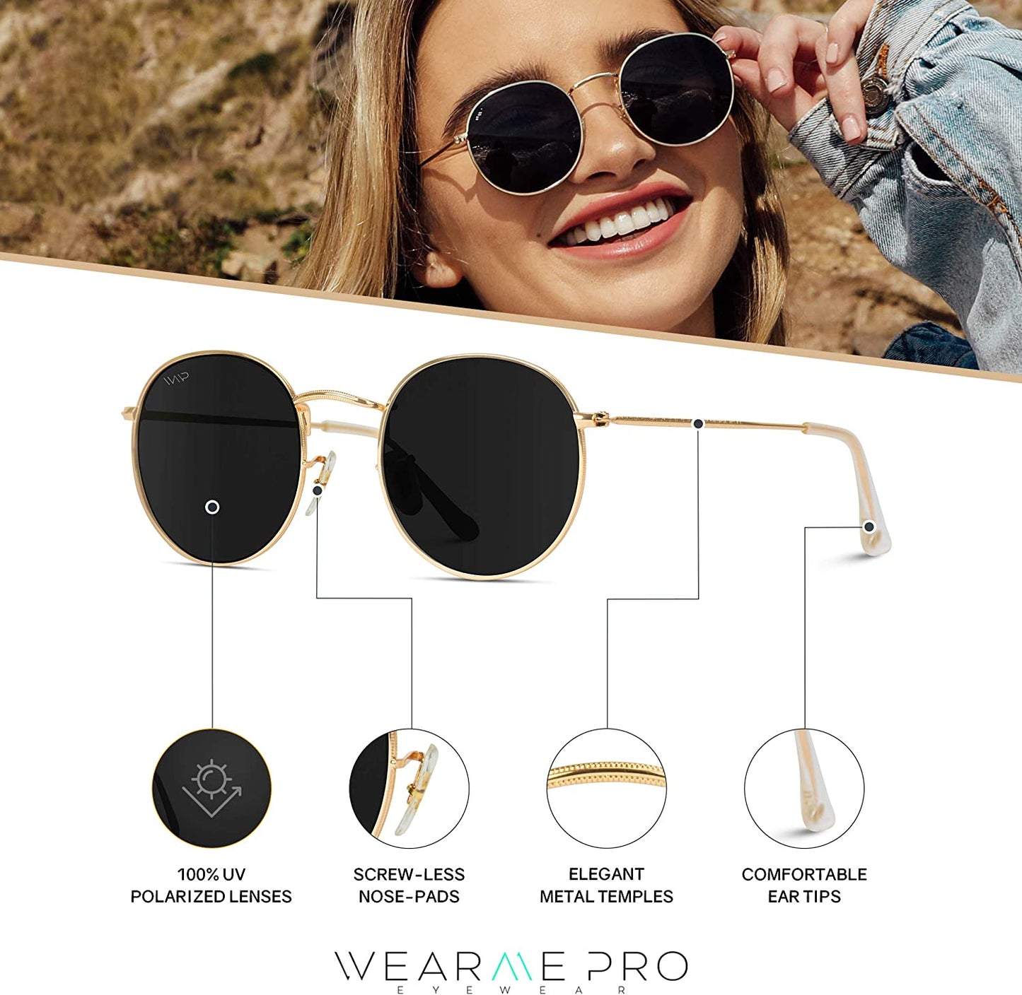 Wearme Pro - Reflective Lens round Trendy Sunglasses