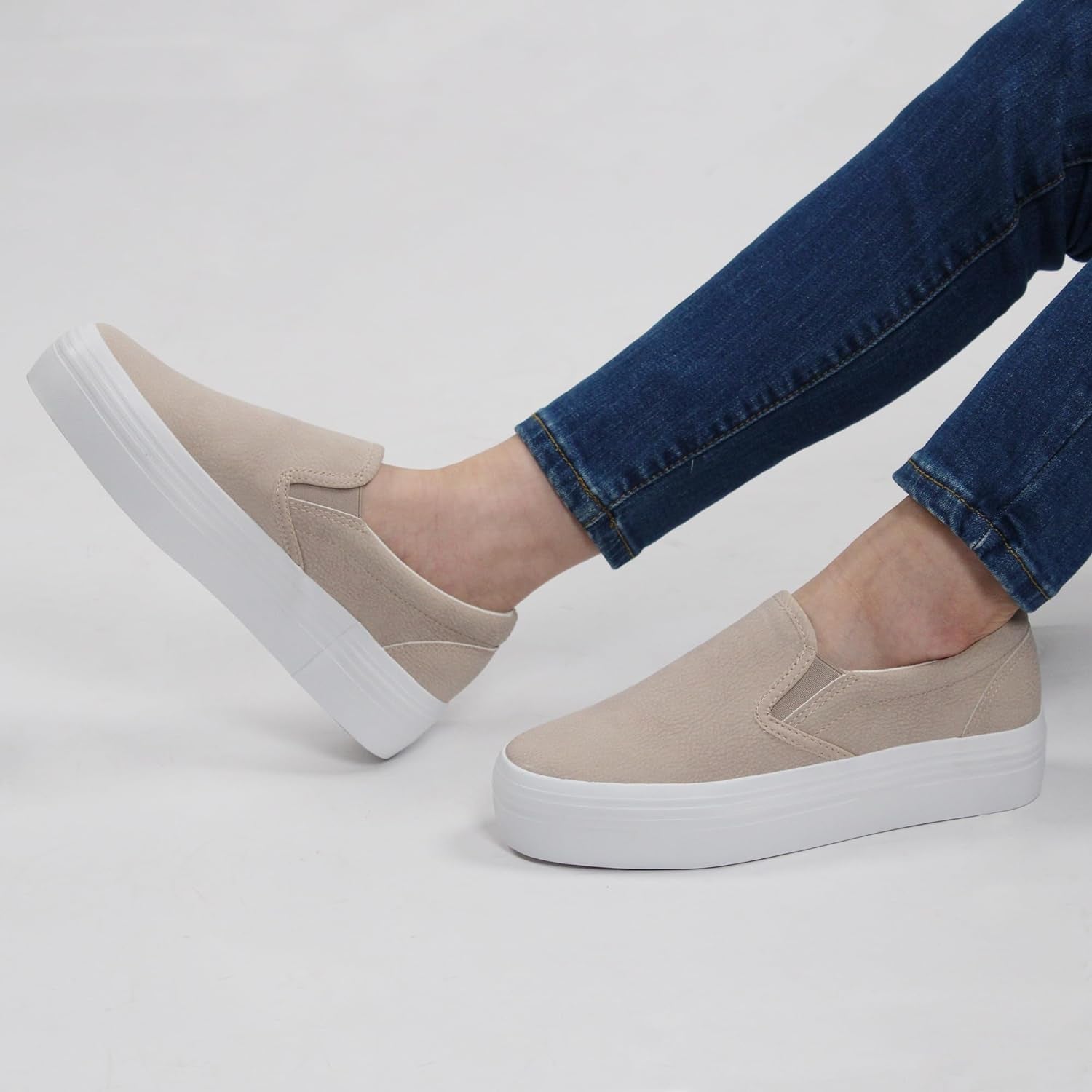 Women Slip-On Platform Loafers Casual Comfortable Loafer Shoes