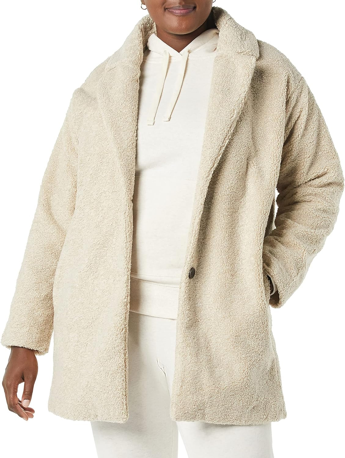 Women's Fleece Oversized-Fit Lapel Jacket 