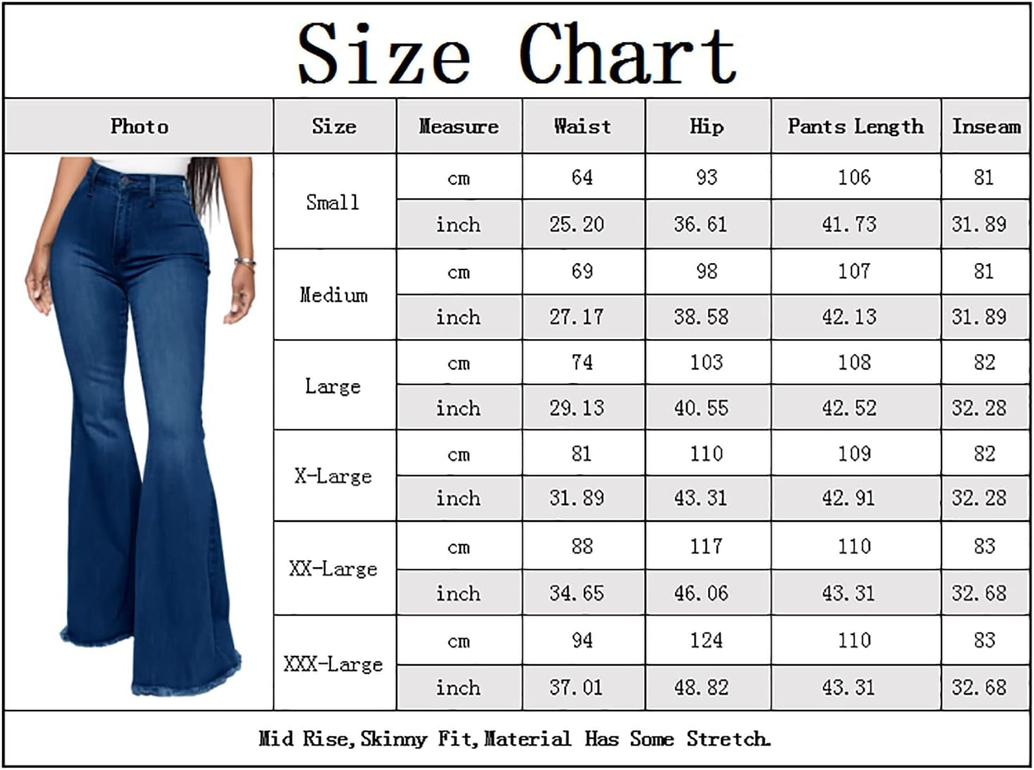 Women's Flare Bell Bottom Jeans 