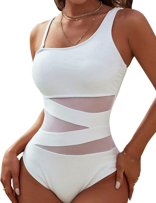 Women's One-Piece Bathing Suits One Shoulder Swimsuit