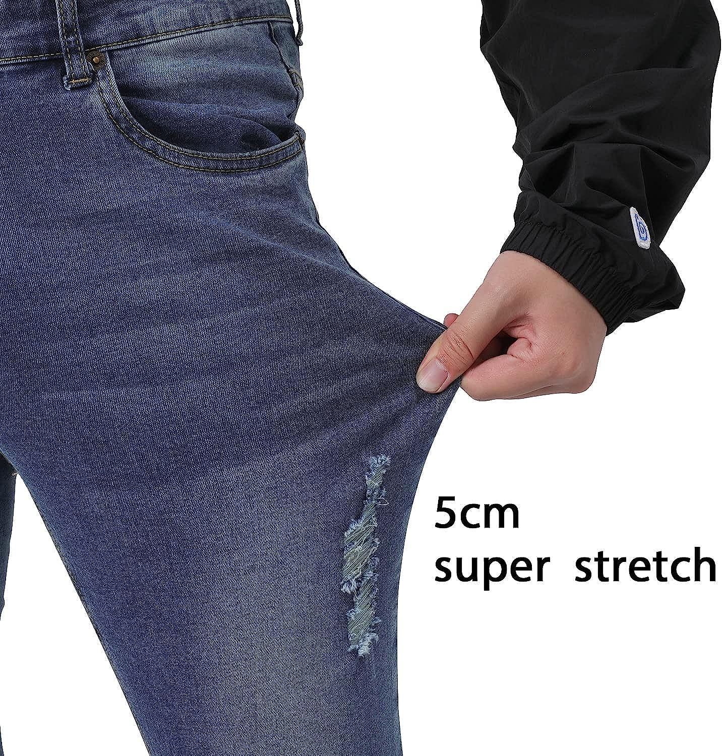 Mens Jeans Slim Fit Skinny Denim Stretch Tapered Jean Pants