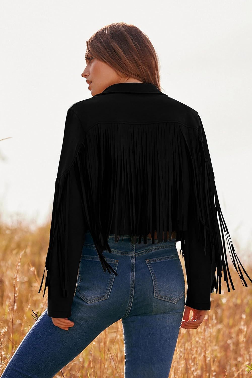 Women'S Fringe Faux Suede Leather Jackets 