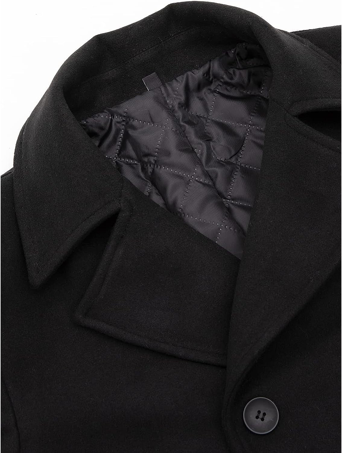 Men's Wool Blend Double Breasted Pea Coat 