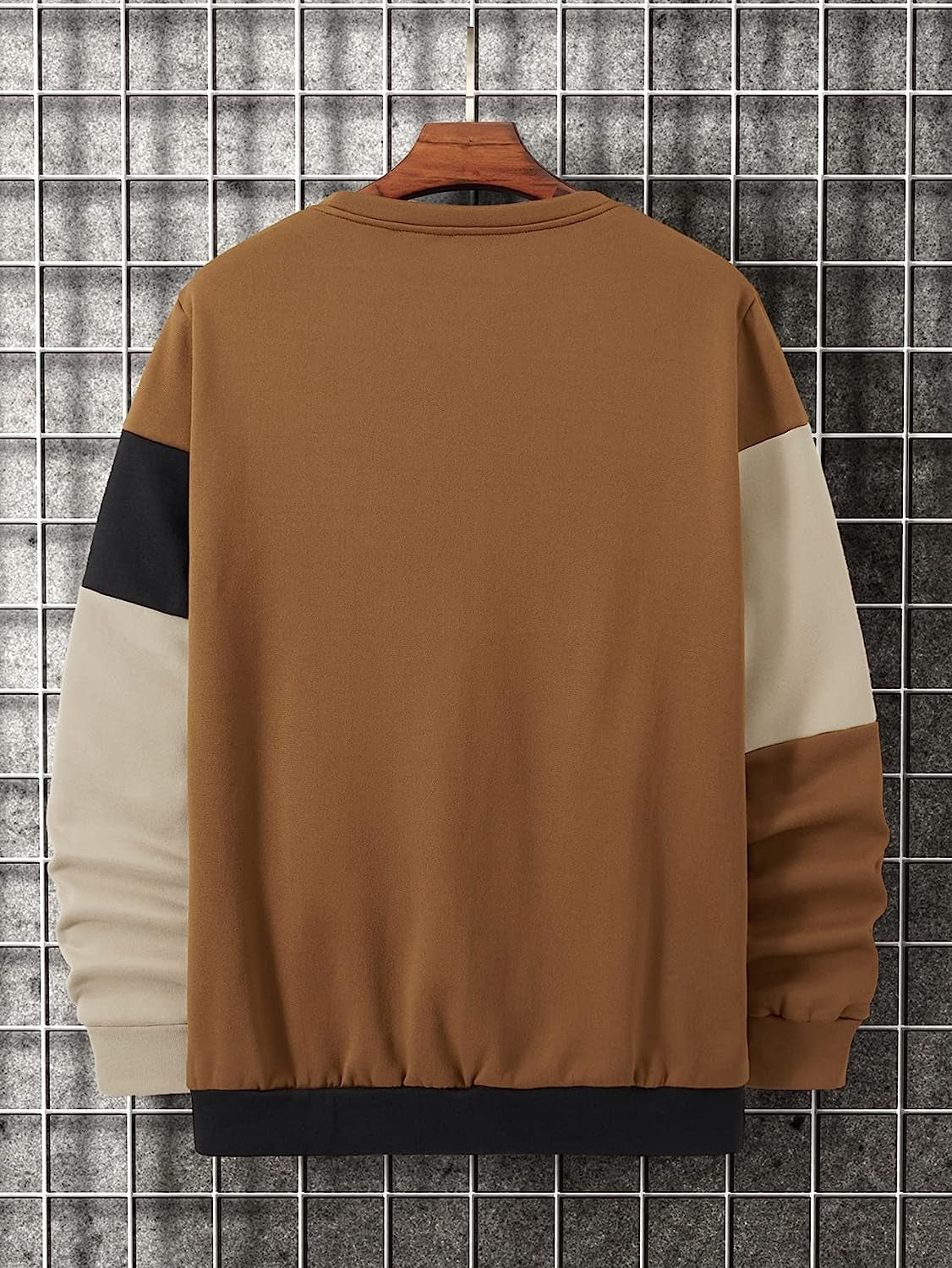 Men'S Casual Colorblock Long Sleeve Sweatshirt Thermal Pullover Tops