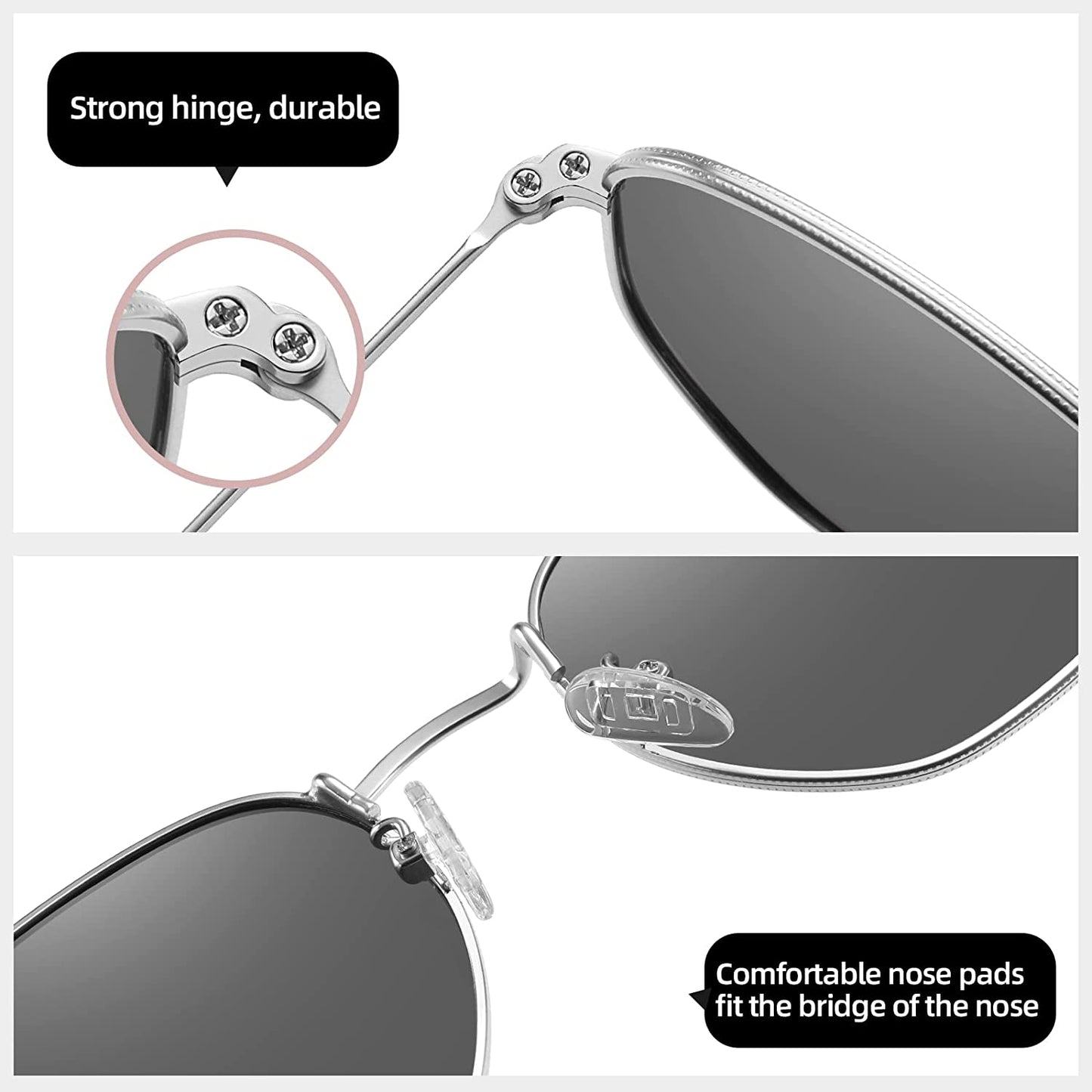 Polarized Hexagon Sunglasses for Men Polygon Square Sun Glasses