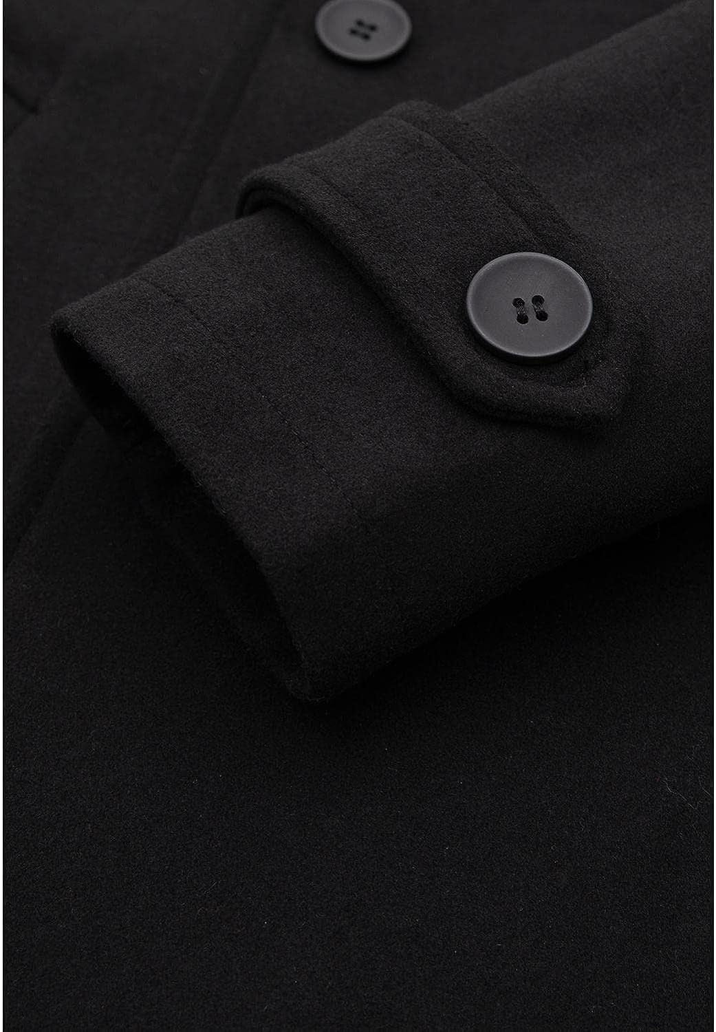 Men's Wool Blend Double Breasted Pea Coat 