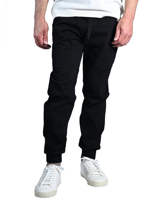 Men’S Chino Jogger Pants - Soft and Stretch-Black